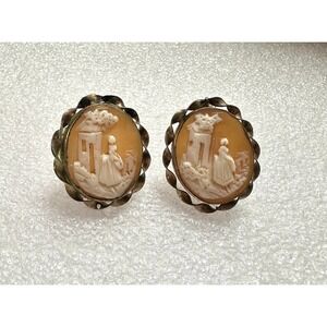 Victorian Cameo Earrings Rebecca at the Well Converted Screwback